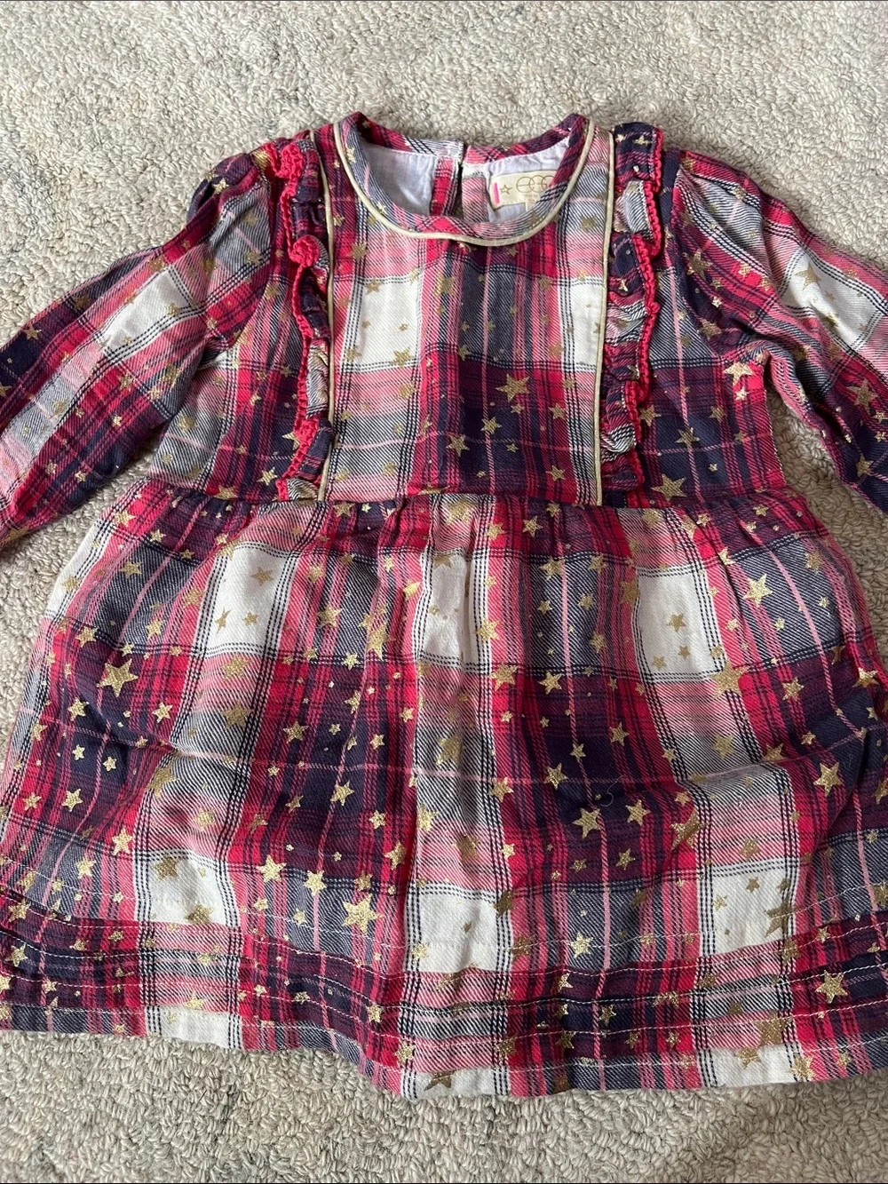 EGG New York Plaid Star-Print Holiday Dress